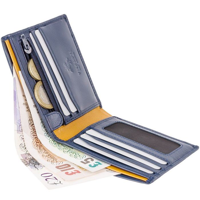 Чоловічий гаманець Visconti PM101 Pablo (blue / mustard) купити недорого в Ти Купи