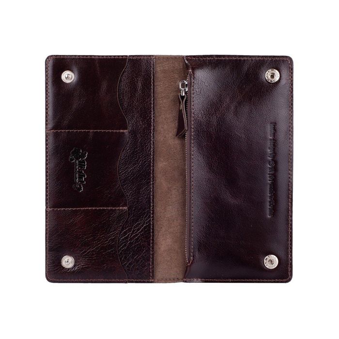 Кожаный бумажник Hi Art WP-05 Mehendi Classic коричневый Коричневый купить недорого в Ты Купи
