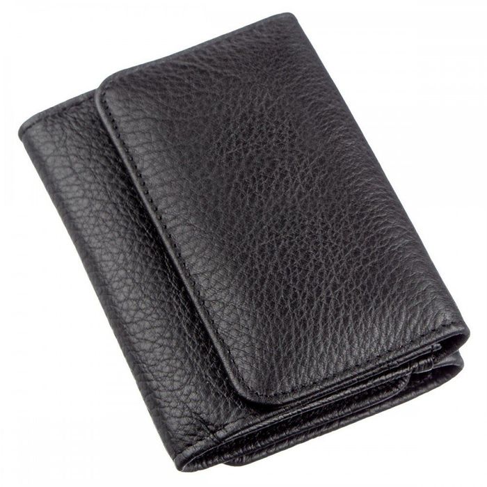 Жіночий чорний гаманець з натуральної шкіри ST Leather 18886 Чорний купити недорого в Ти Купи