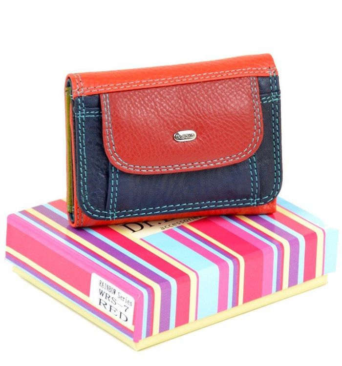 Жіночий шкіряний гаманець Rainbow від dr.Bond WRS-7 red купити недорого в Ти Купи