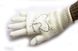 Вязаные женские белые перчатки-митенки Shust Gloves