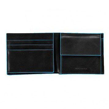 Чорне шкіряне чоловіче портмоне Piquadro Blue Square (PU1742B2_N) купити недорого в Ти Купи