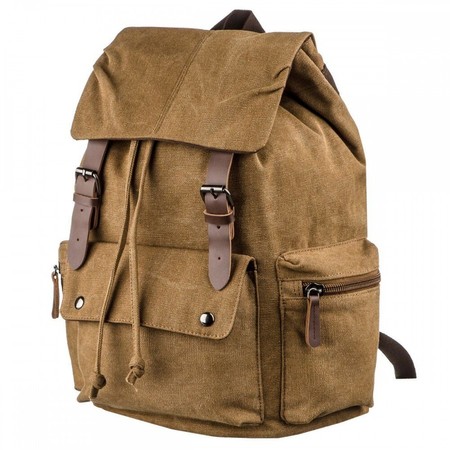 Текстильный коричневый рюкзак Vintage 20134 купить недорого в Ты Купи