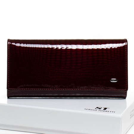 Жіночий шкіряний гаковий гаманець SERGIO TORRETTI W501-2 wine-red купити недорого в Ти Купи