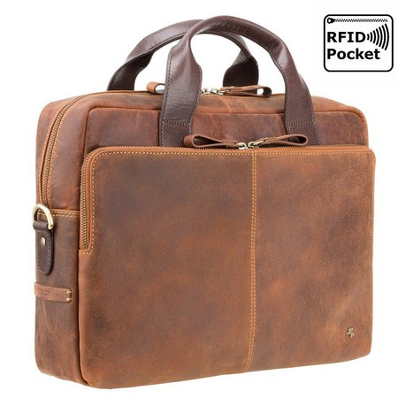 Чоловіча шкіряна коричнева сумка Visconti TC82 Hugo (Tan Merlin) купити недорого в Ти Купи