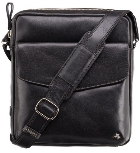 Мужская кожаная сумка с RFID защитой Visconti ML36 Vesper A5 (Black) купить недорого в Ты Купи