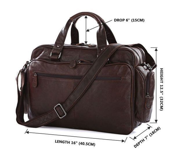 Дорожная кожаная сумка Vintage 14055 Темно-коричневый купить недорого в Ты Купи