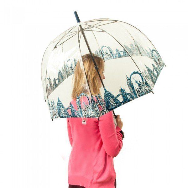 Механический женский прозрачный зонт-трость FULTON BIRDCAGE-2 L042 - LONDON ICONS купить недорого в Ты Купи