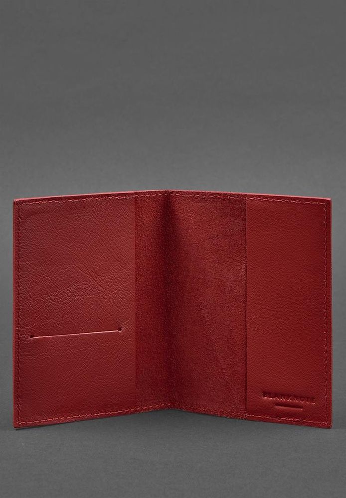 Шкіряна паспортна кришка 1.2 Red BN-OP-1-2 червоний купити недорого в Ти Купи