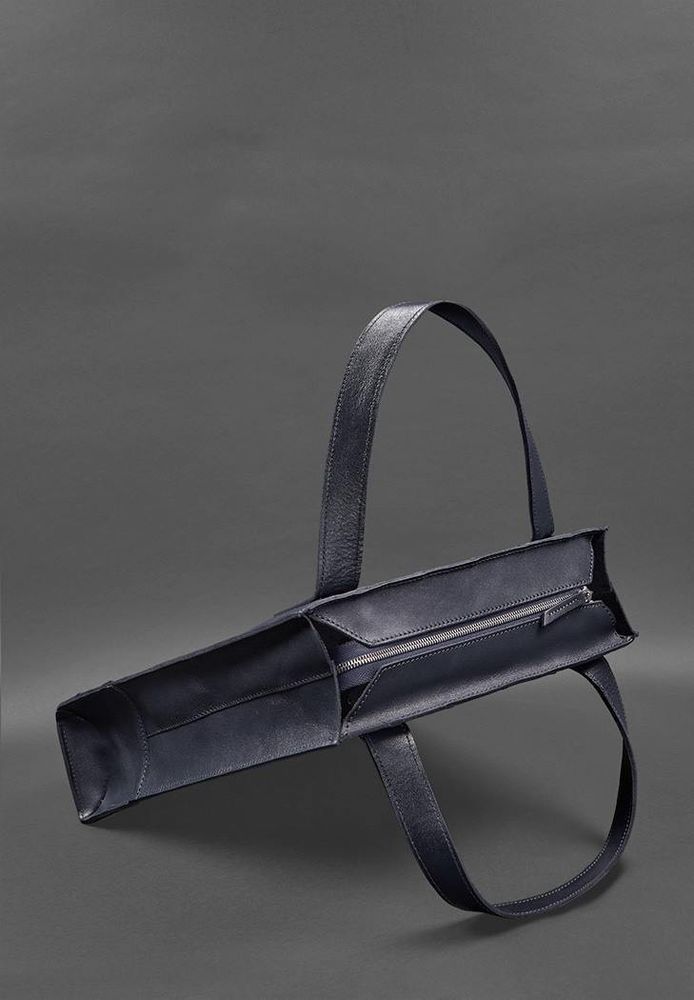 Женский кожаный шоппер Бэтси темно-синий краст BN-BAG-10-NAVY-BLUE купить недорого в Ты Купи