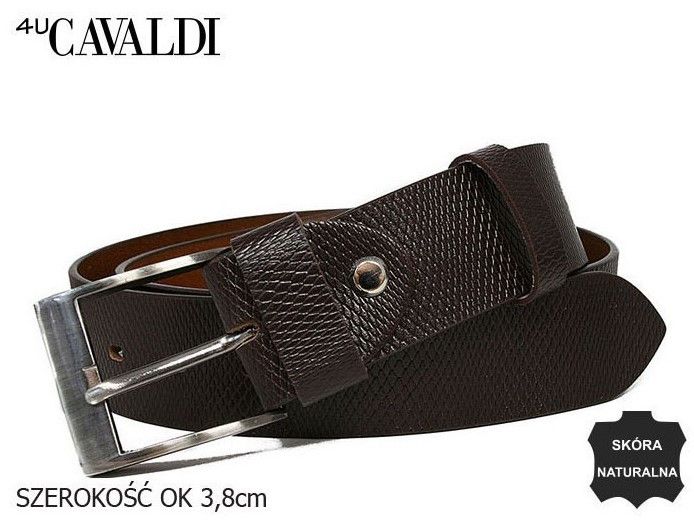 Ремень кожаный Cavaldi 115-130 x 3.8 см Коричневый (PCS03BSS Brown) купити недорого в Ти Купи