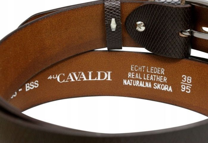 Ремень кожаный Cavaldi 115-130 x 3.8 см Коричневый (PCS03BSS Brown) купити недорого в Ти Купи