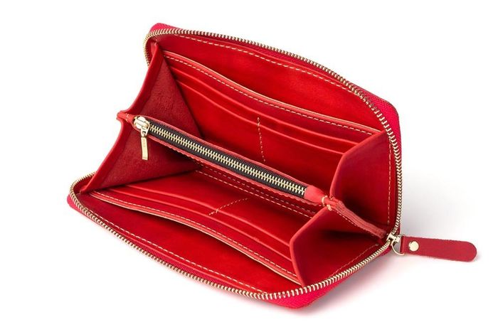 Женский кожаный кошелек-клатч ручной работы Gato Negro Discovery Catswill Red купить недорого в Ты Купи