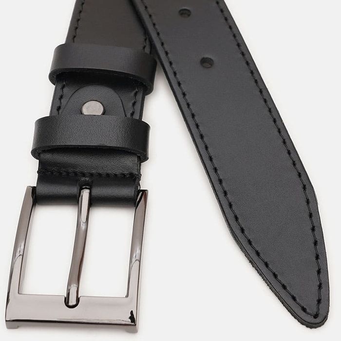 Мужской кожаный ремень Borsa Leather V1115FX09-black купить недорого в Ты Купи