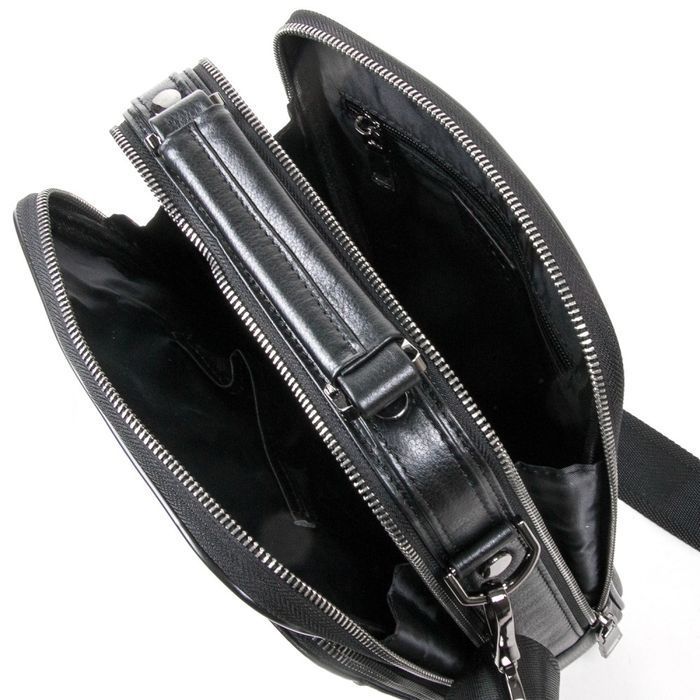 Мужская кожаная сумка через плечо BRETTON 9366-3 black купить недорого в Ты Купи