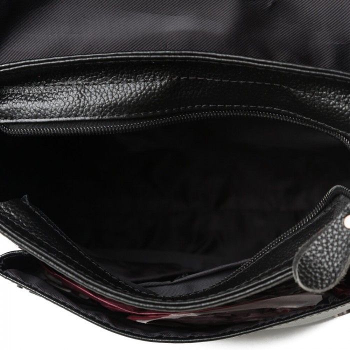 Чоловіча шкіряна чорна сумка сумка для підйомної сумки A25-1278a купити недорого в Ти Купи