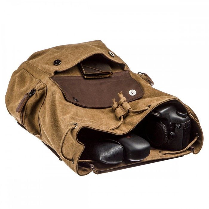 Текстильний коричневий рюкзак Vintage 20134 купити недорого в Ти Купи