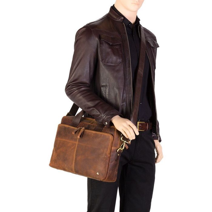 Чоловіча шкіряна коричнева сумка Visconti TC82 Hugo (Tan Merlin) купити недорого в Ти Купи