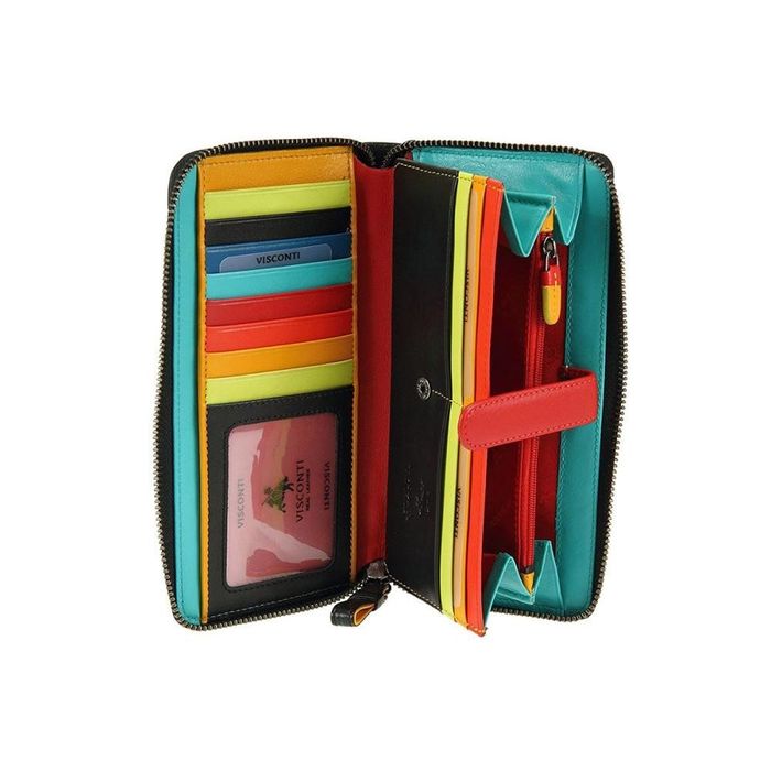 Женский кожаный кошелек Visconti str5 blk m с защитой RFID купить недорого в Ты Купи