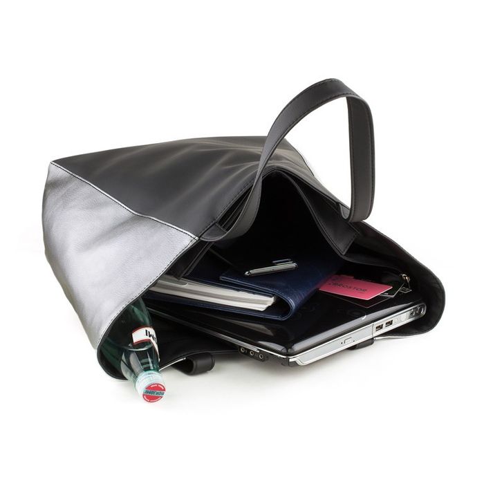 Комплект женская сумка-шоппер и косметичка (Sshop_black_silver_fly_na) купить недорого в Ты Купи
