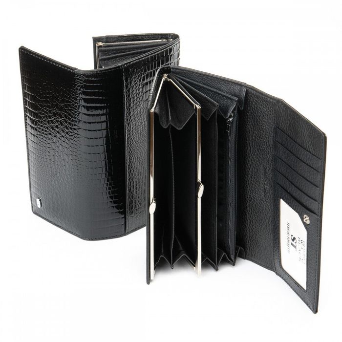 Жіночий гаманець зі шкіри LR SERGIO TORRETTI W1-V black купити недорого в Ти Купи