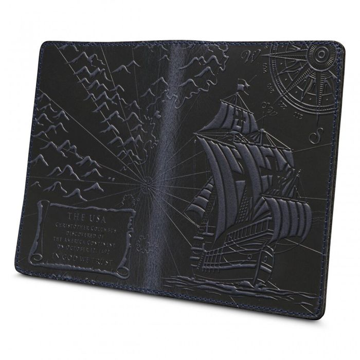 Обложка для паспорта из кожи HiArt PC-02-S19-4013-T003 Синий купить недорого в Ты Купи