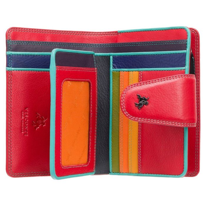 Шкіряний жіночий гаманець Visconti SP31 Poppy c RFID (Red Multi Spectrum) купити недорого в Ти Купи