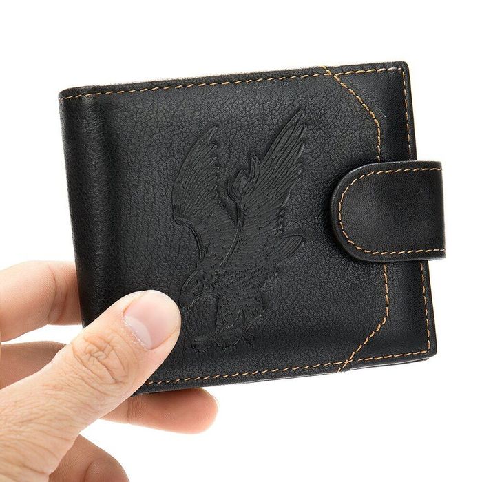 Чоловічий чорний гаманець, виготовлений з натуральної шкіри Vintage 20232 купити недорого в Ти Купи