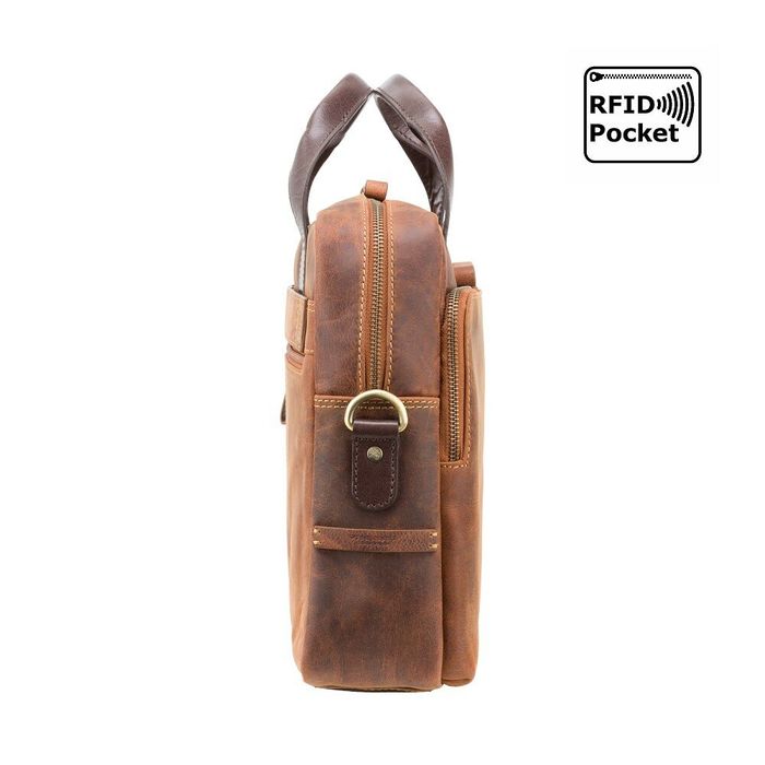 Мужская кожаная коричневая сумка Visconti TC82 Hugo (Tan Merlin) купить недорого в Ты Купи