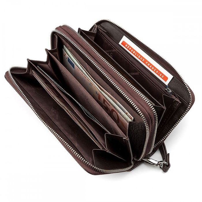 Чоловічий шкіряний гаманець ST Leather 18451 (ST127) Чорний купити недорого в Ти Купи