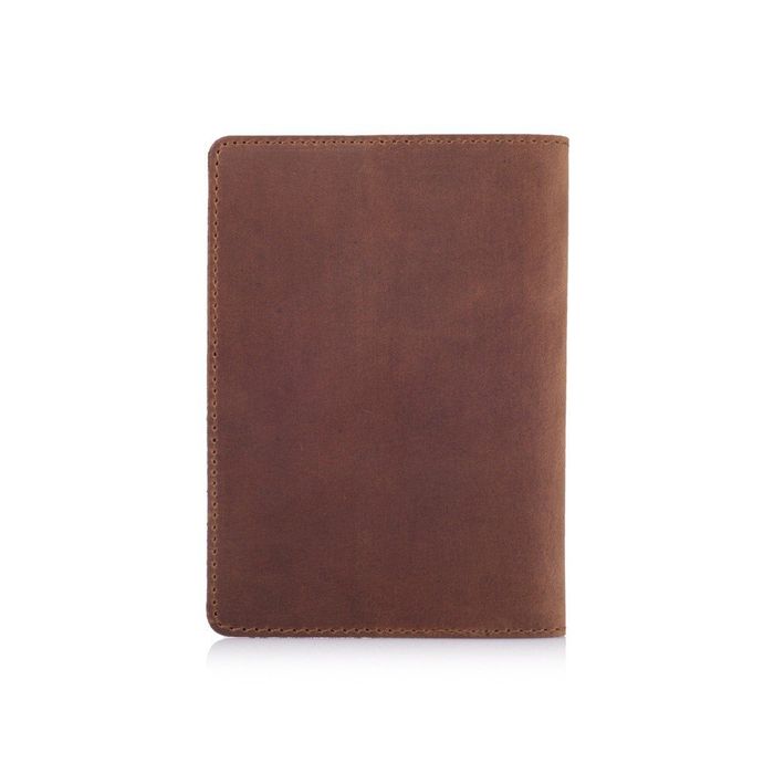 Шкіряна коричнева обкладинка на паспорт HiArt PC-01-S19-1235-T006 Коричневий купити недорого в Ти Купи