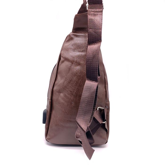 Чоловіча коричнева сумка слінг 5050-1 купити недорого в Ти Купи