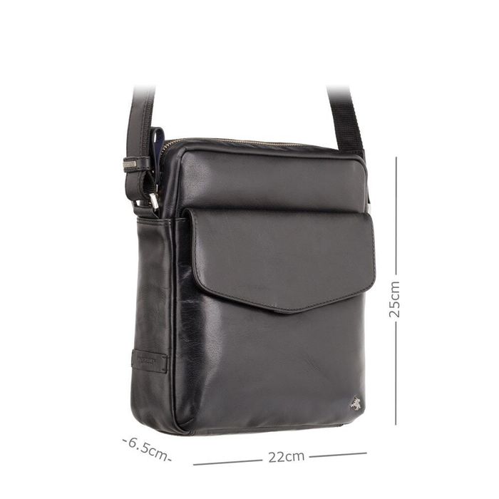 Мужская кожаная сумка с RFID защитой Visconti ML36 Vesper A5 (Black) купить недорого в Ты Купи