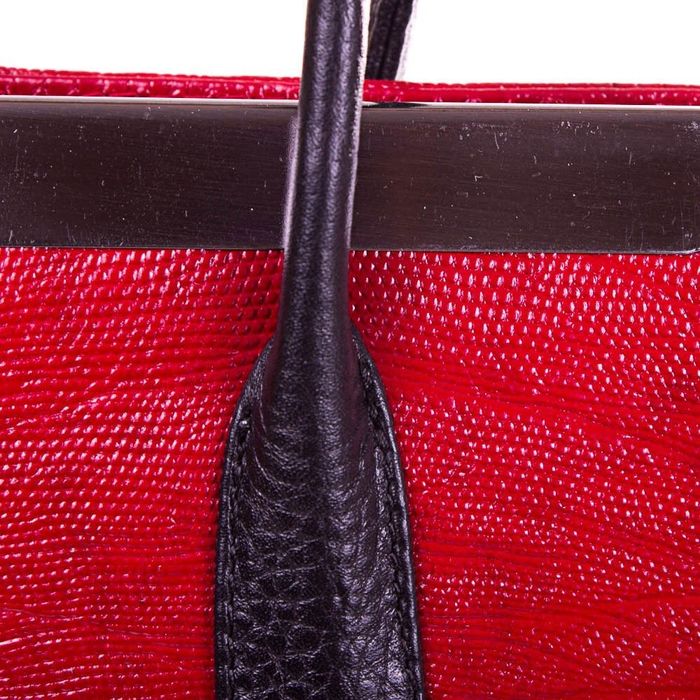 Жіноча шкіряна сумка DESISAN червона з тисненням під рептилію купити недорого в Ти Купи