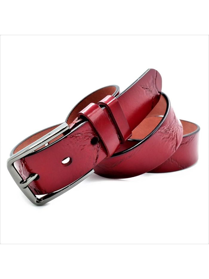 Женский кожаный ремень Weatro 3,3х110-115 см Красный lmn-zh-33k-038 купить недорого в Ты Купи
