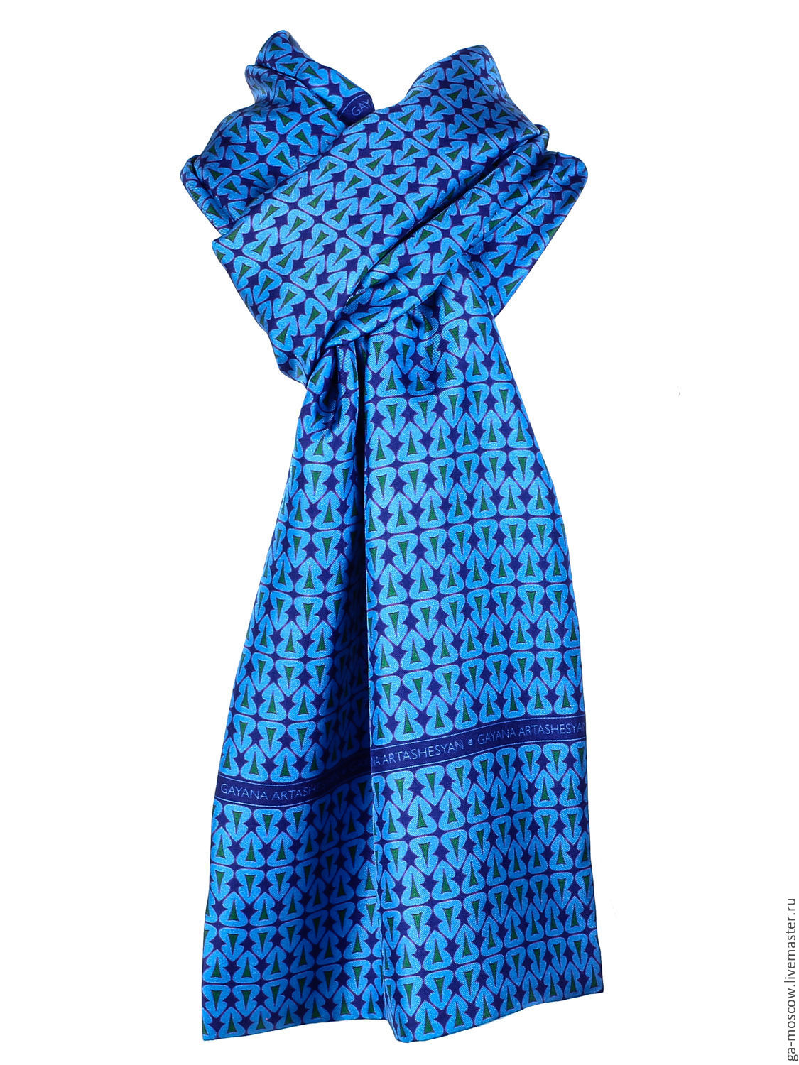 Мужской синий шарф