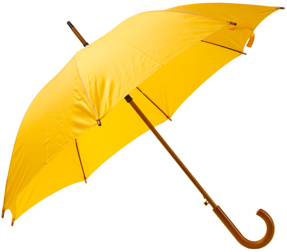 Желтый зонт трость